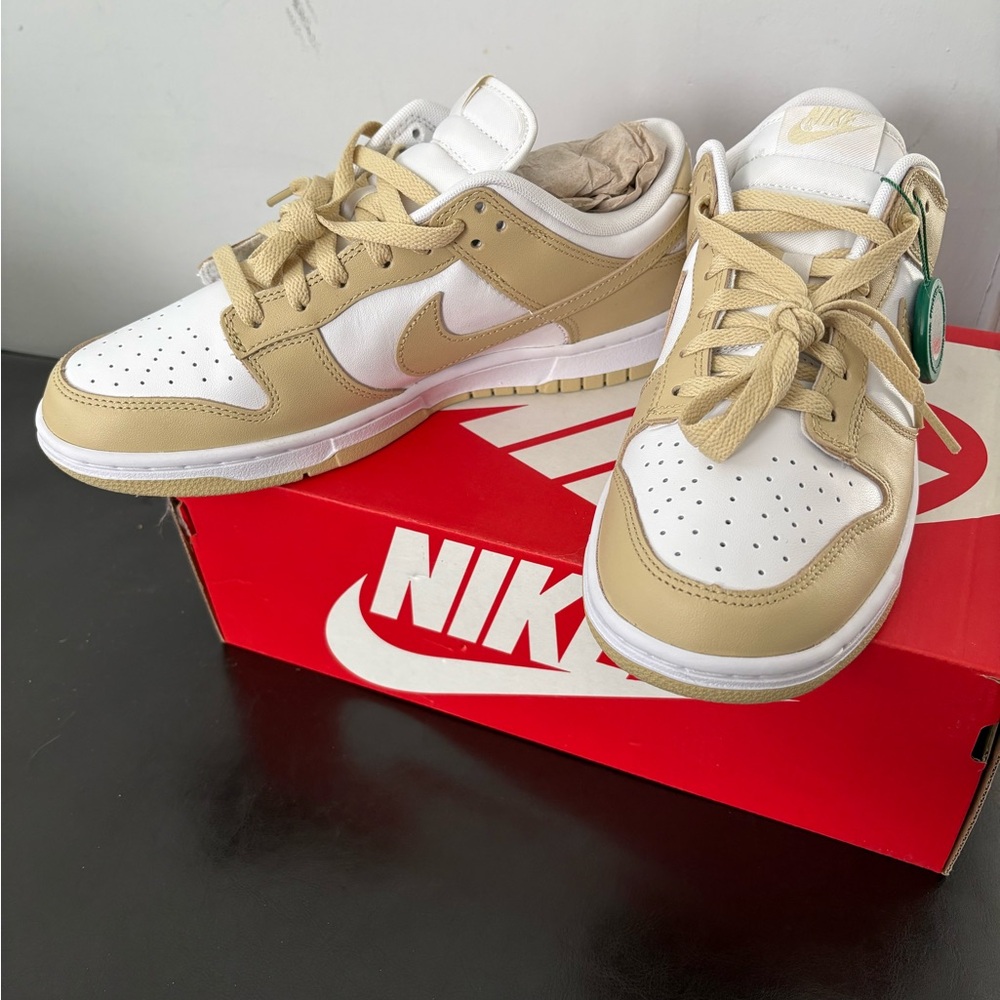 Nike Dunk Low Retro in White and Gold